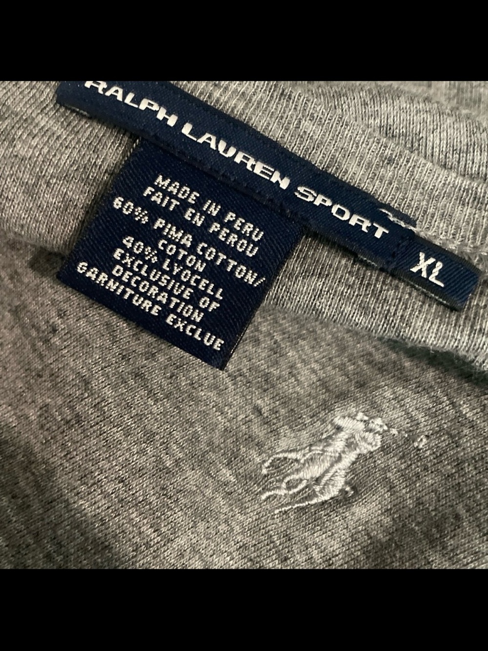 Ralph Lauren Gray Long Sleeve Scoop Neck Tee - Picture 2 of 2
